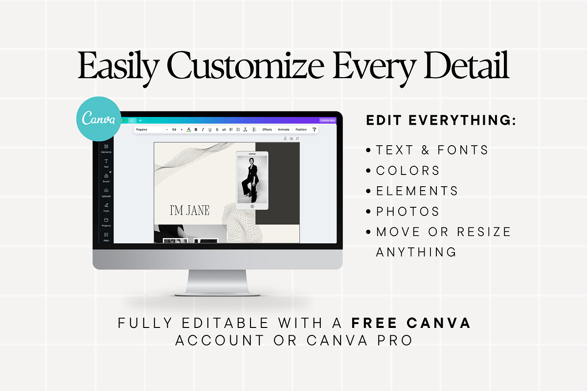 Portfolio Canva Website Template, a Landing Page Template by Anna Design Studio (Photo 4 of 8)