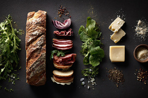 Delicious spread of bread and meats, a Photo by Beautiful things