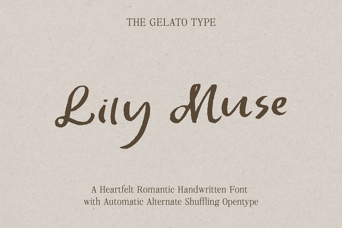 Lily Muse Handwritten Font, a Handwritten Font by The Gelato Type (Photo 1 of 20)