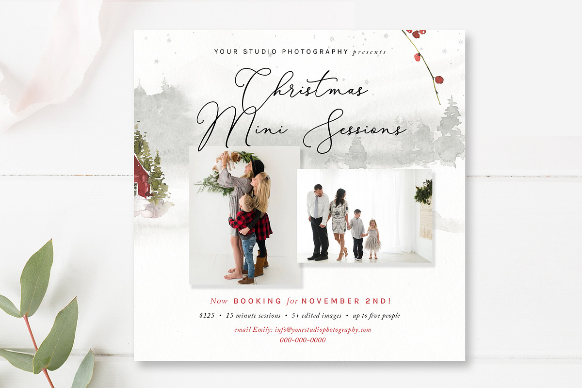 5x5 Christmas Minis Template, a Flyer Template by By Stephanie Design
