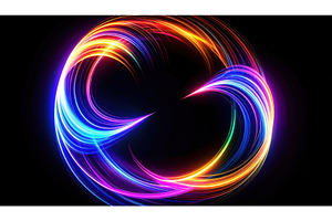 A vibrant swirling ring of neon, an Abstract Photo by Igor Tichonow