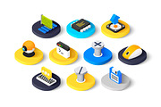 Isometric icons - Computer Elements, an Icon by sidmaydesign (Thumbnail 2 of 3)