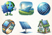 Watercolor Solar Panel Clipart, an Illustration by DreamCafeArt (Thumbnail 3 of 7)