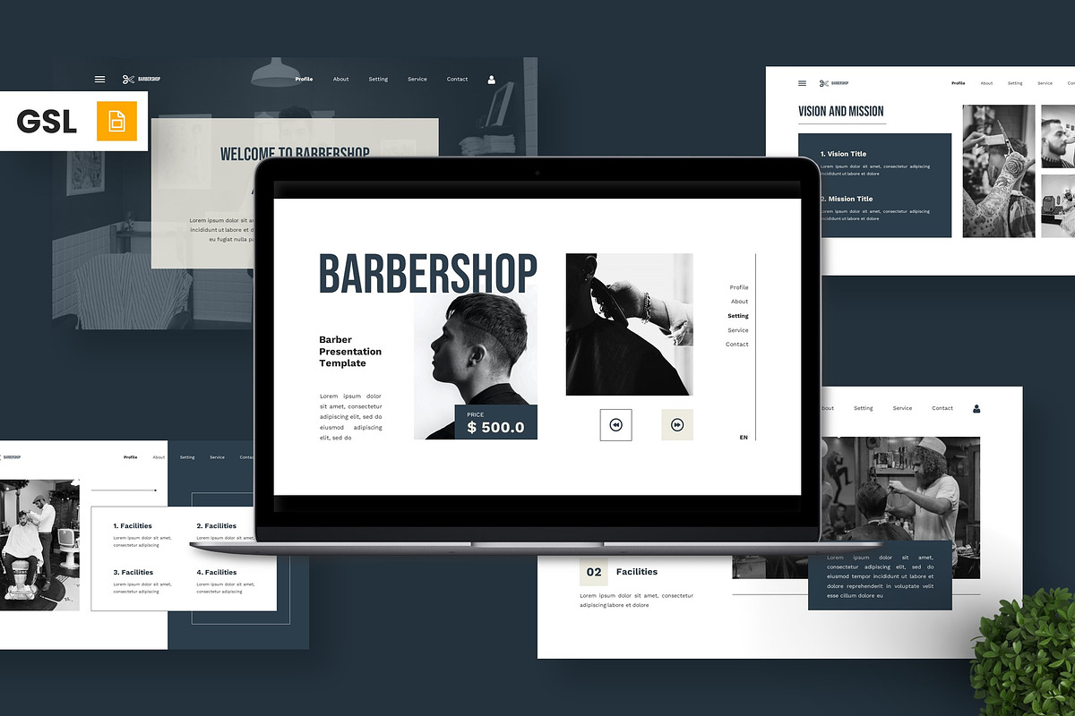 Barbershop - Barber Google Slide
