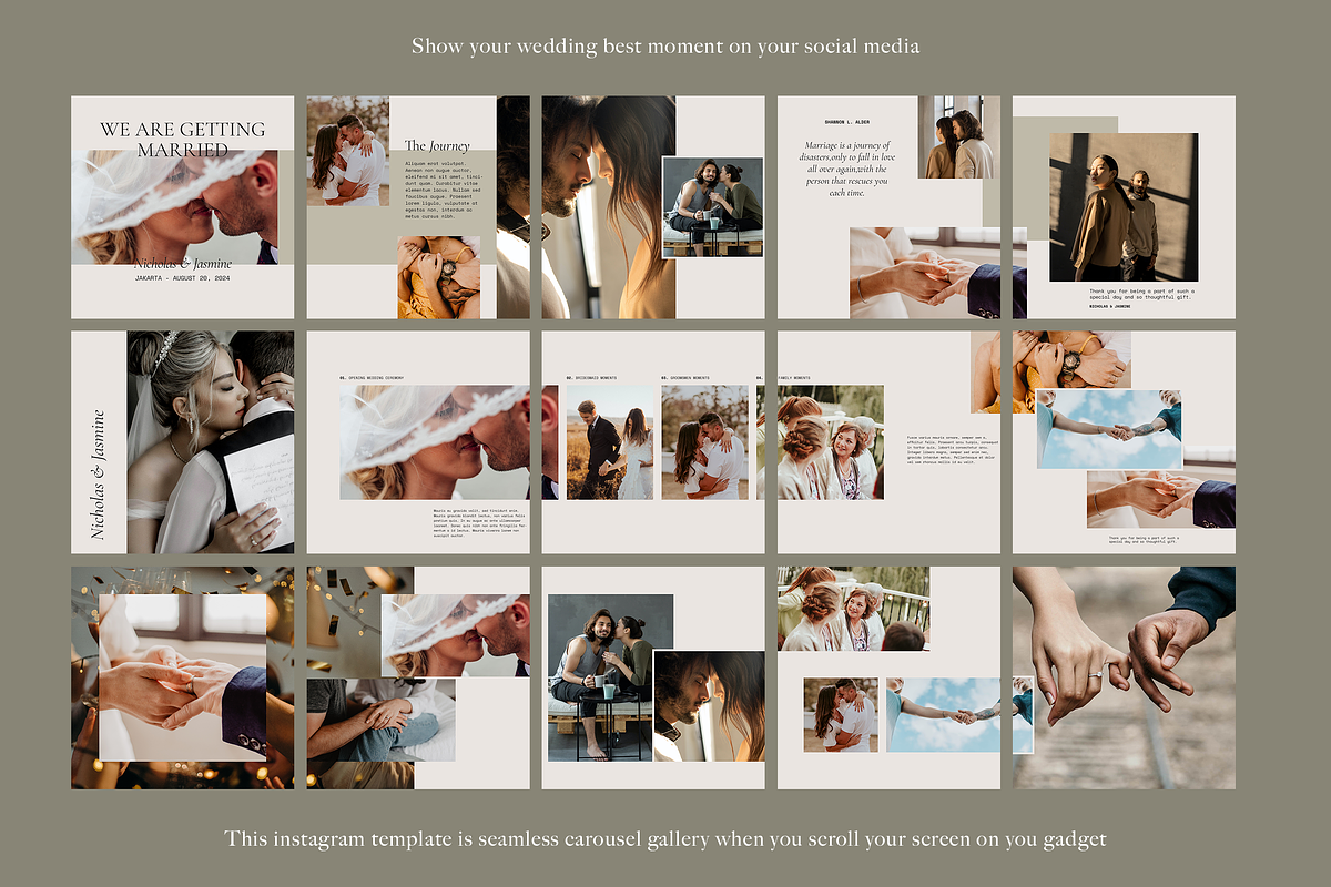 Seamless Instagram Carousel Wedding, a Social Media Template by Typology (Photo 3 of 5)