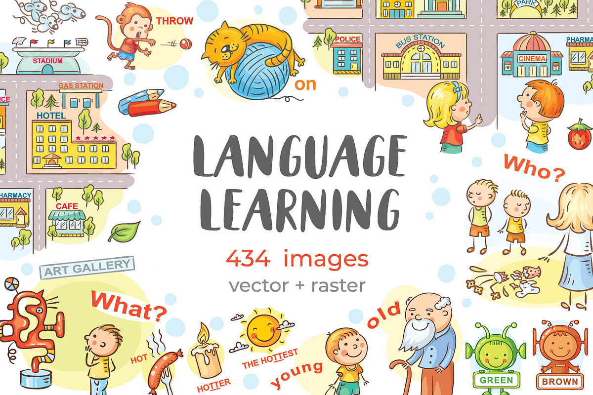 Teaching aid while language learning, an Education Illustration by Bubert Art (Photo 1 of 3)