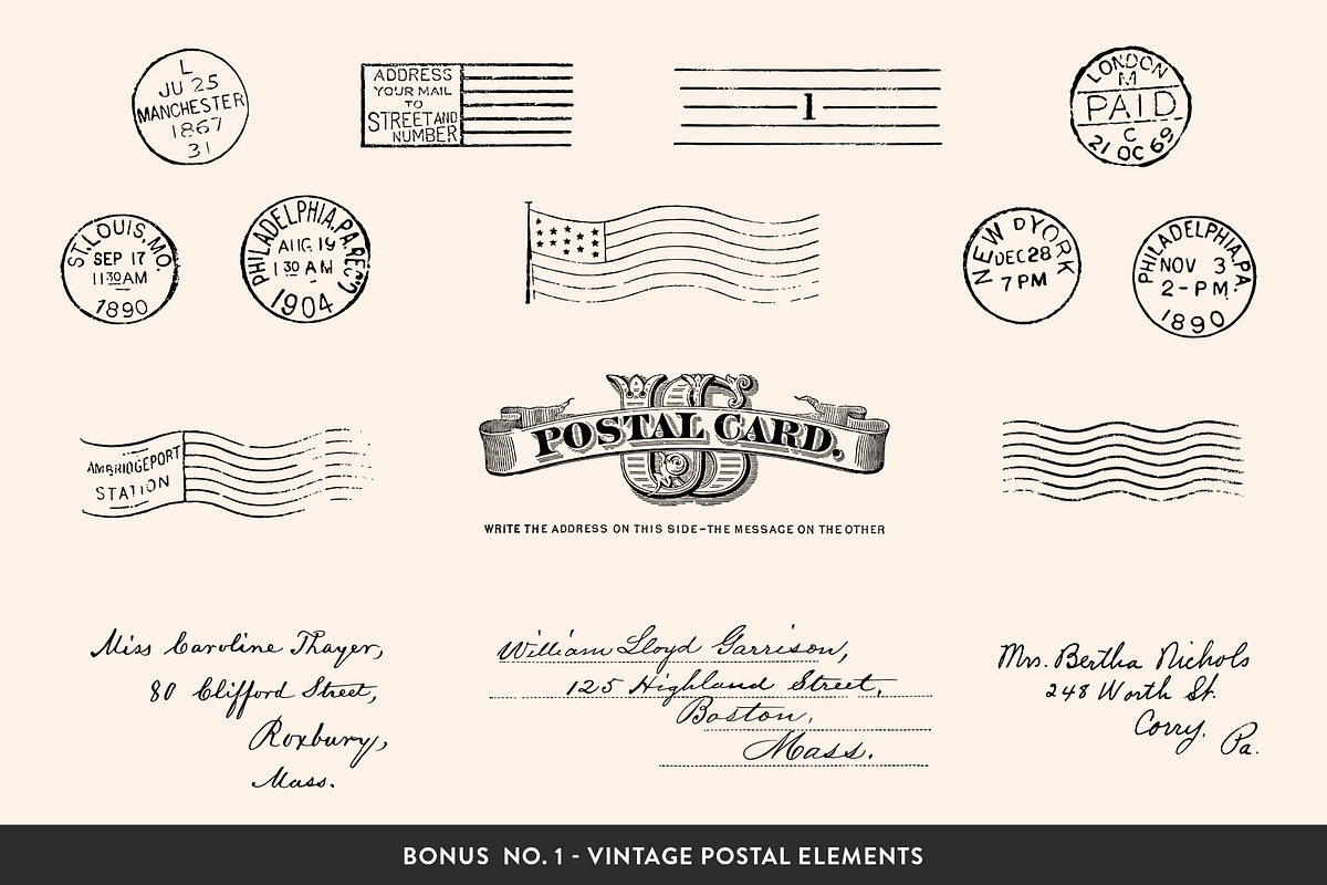 Vintage Postage Stamps Collection, an Object Graphic by Graphic Goods (Photo 4 of 12)