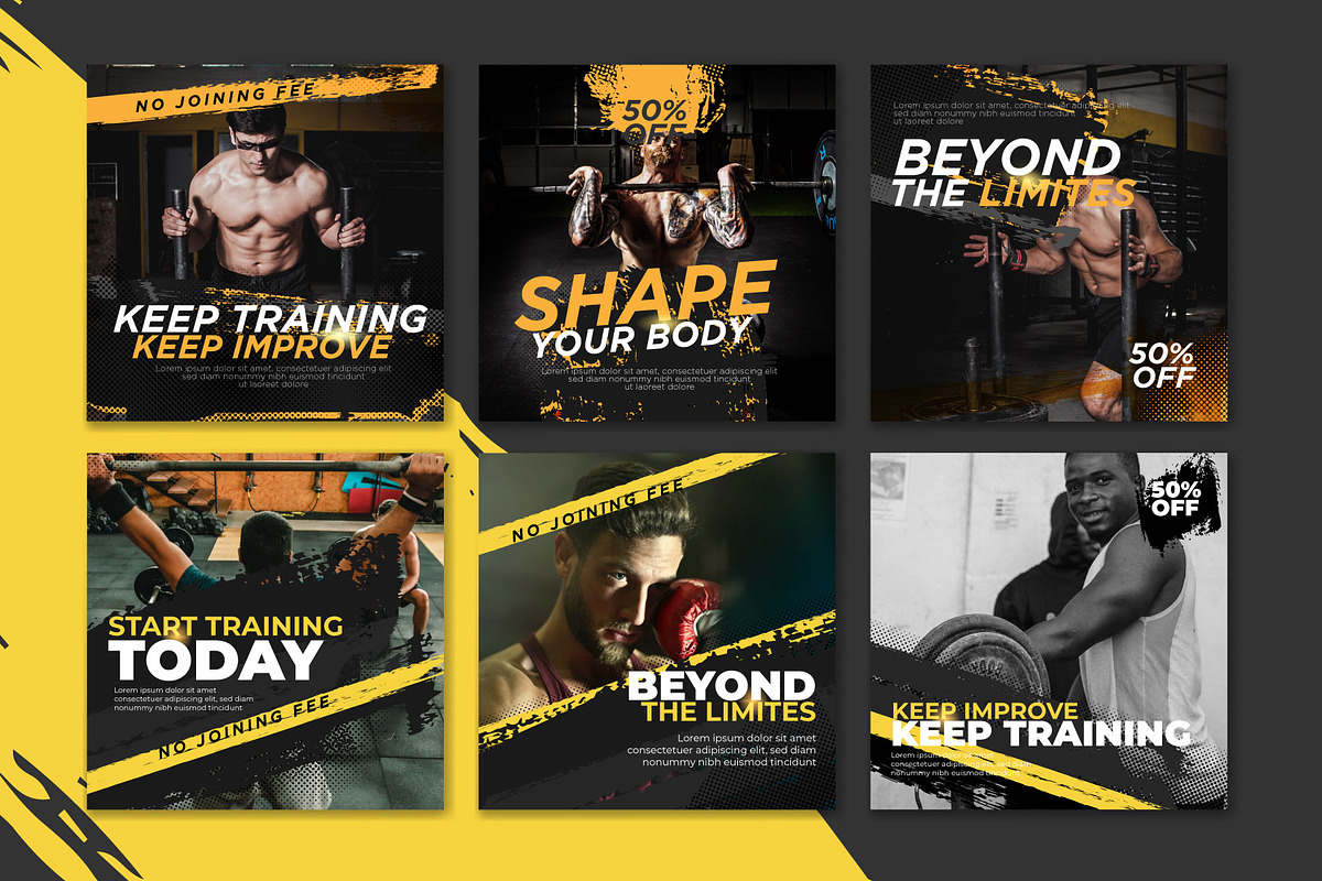 Gym Social Media Design Templates, a Social Media Template by Warm Snow (Photo 3 of 4)