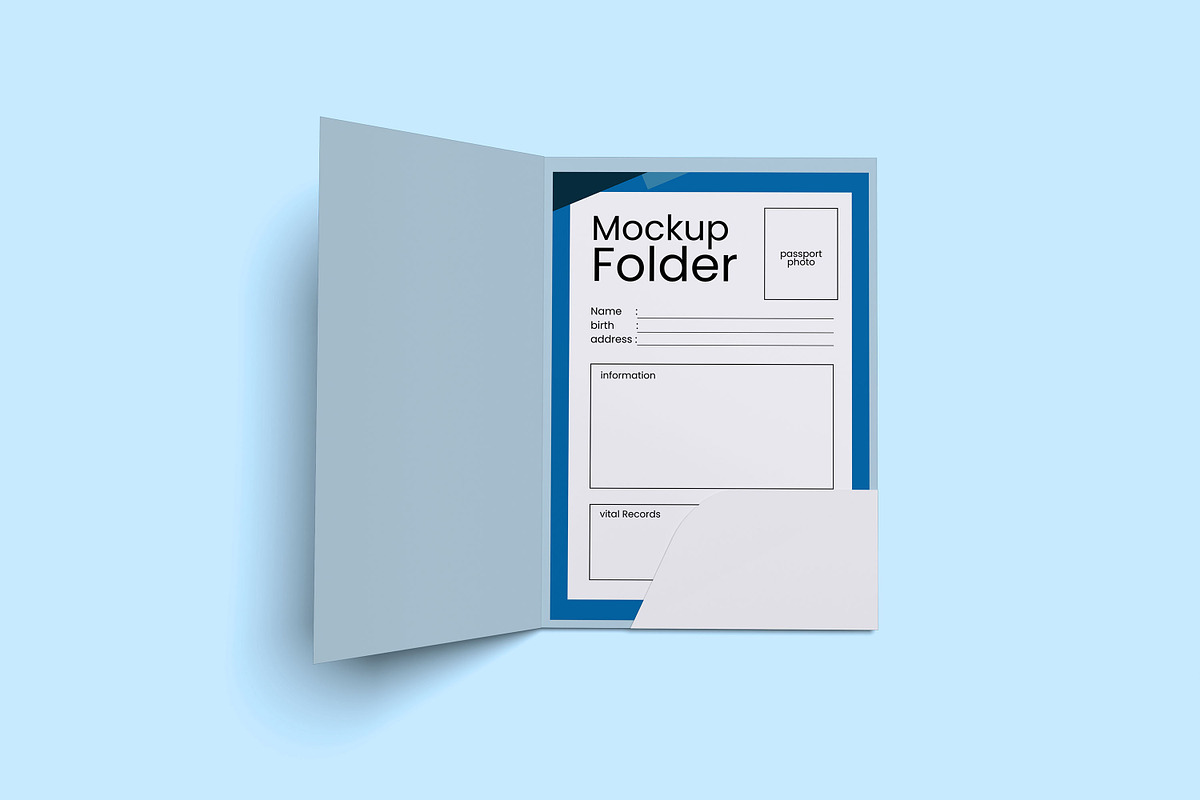 A4 Folder & Paper Mock-Up, an Advertising Mockup by xavier_studio (Photo 2 of 5)