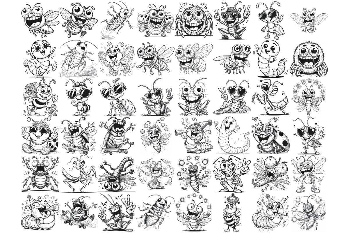 Crazy Cartoon Insects Set 1, a Brush Add-On by Disasterology Ink (Photo 4 of 10)