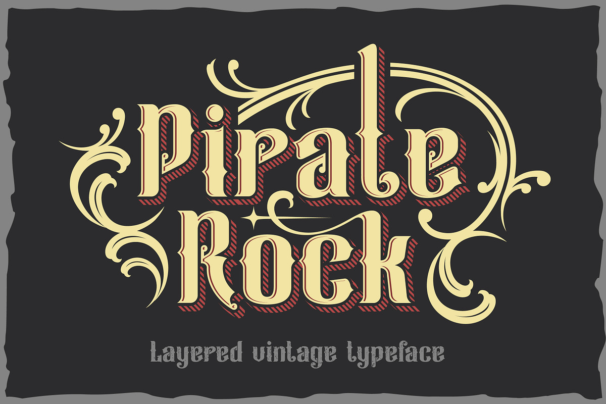 Pirate rock - vintage layered font, a Blackletter Font by Fractal fonts & graphics (Photo 1 of 5)