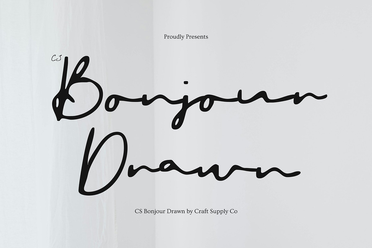 CS Bonjour Drawn, a Script Font by Craft Supply Co. (Photo 1 of 8)