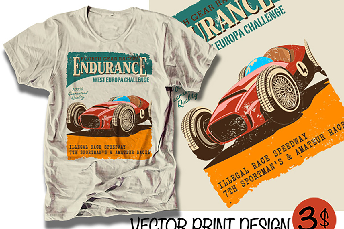 vector racing car poster, an Education Illustration by swsctn