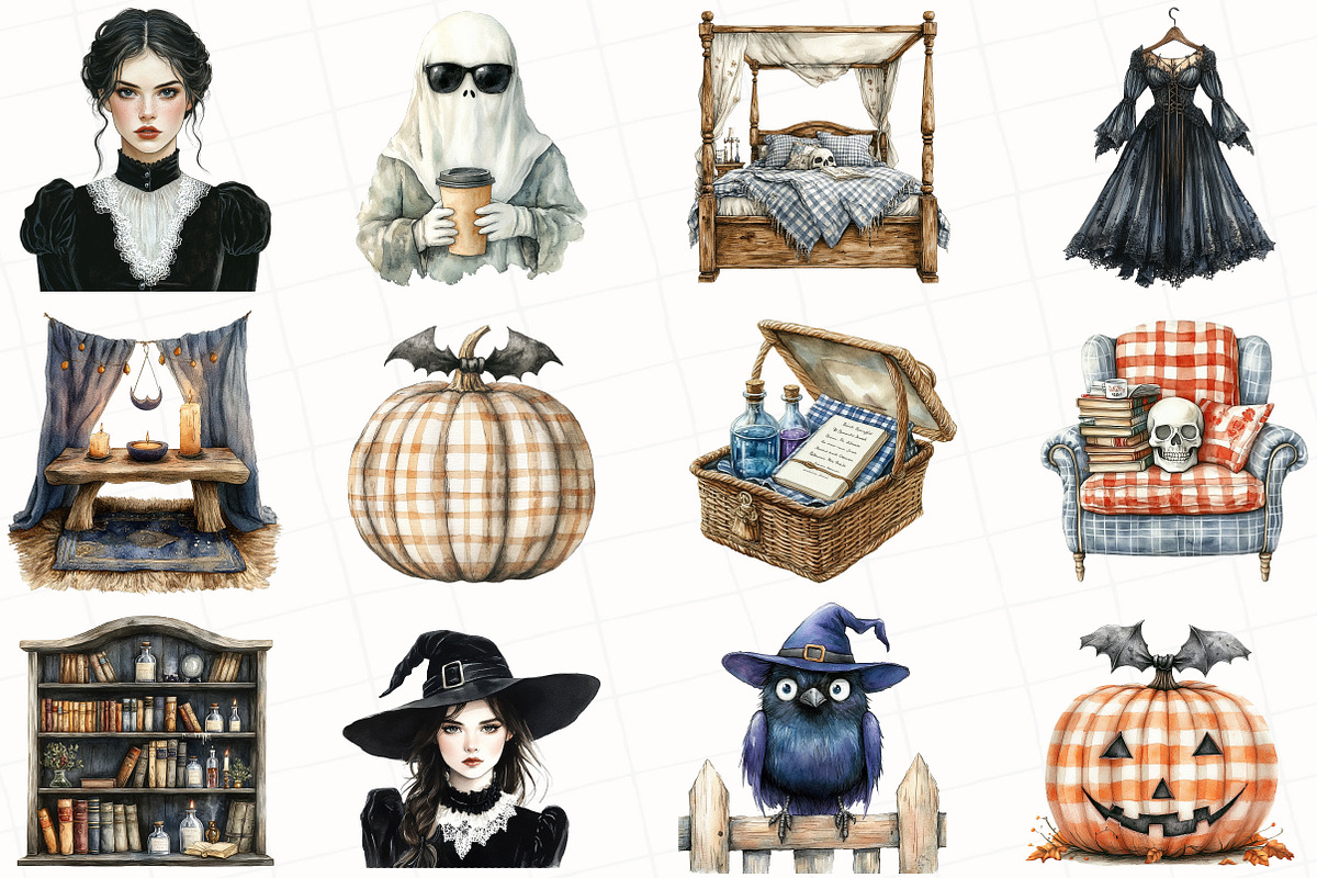 Creepy and Cozy Halloween Clipart, an Illustration by OK Design (Photo 5 of 5)