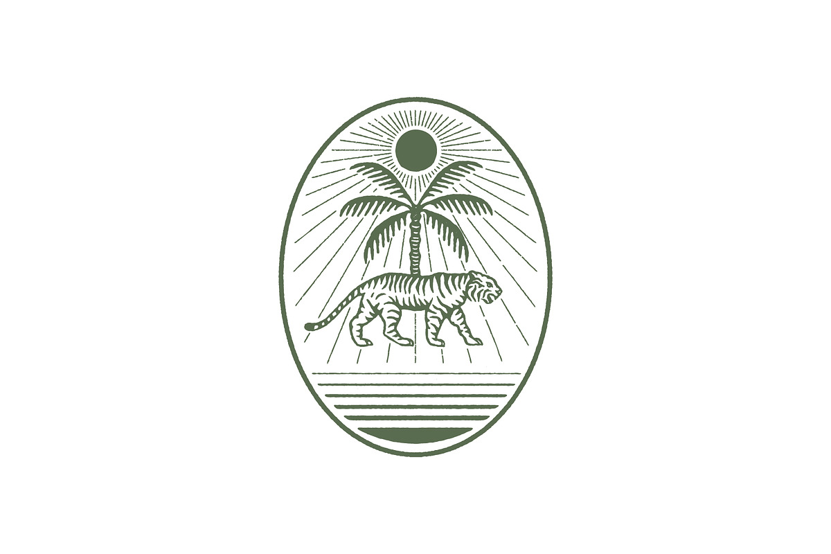 Retro Tropical Tiger Logo, a Branding & Logo Template by Pure Design