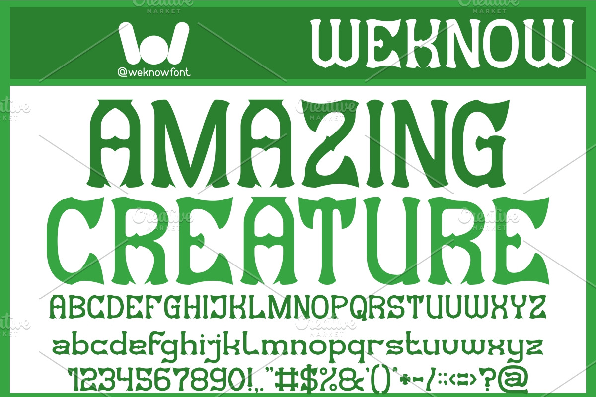 Amazing Creature font, a Font by weknow (Photo 1 of 8)