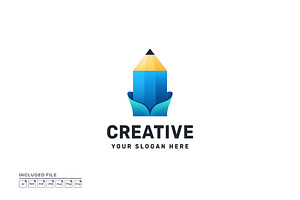 Pencil Gradient Colorful Vector Logo, a Branding & Logo Template by yuanesei