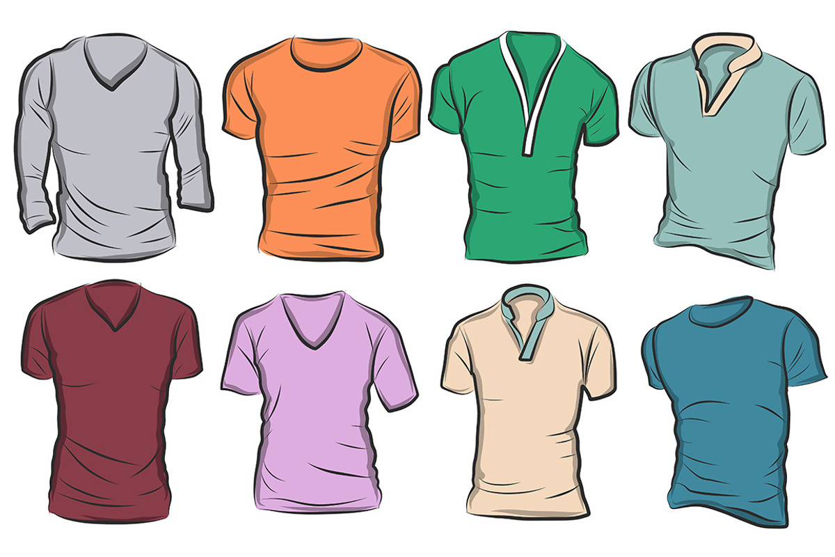 16 Hand-drawn vector tshirt template, a Shirt Mockup by Beerlogoff (Photo 4 of 4)