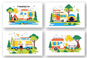 10 Camping Car Vector Illustration, a Transportation Illustration by denayunebgt (Thumbnail 2 of 4)