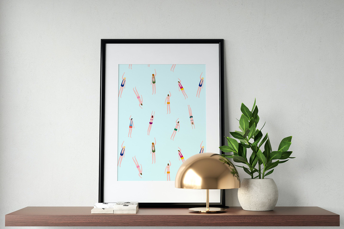 Swimmers in the pool pattern, a Pattern Graphic by bigmomentsdesign (Photo 8 of 13)