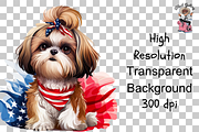 Patriotic Shih Tzu PNG Bundle, a Graphic by Clipart Bloom (Thumbnail 13 of 15)