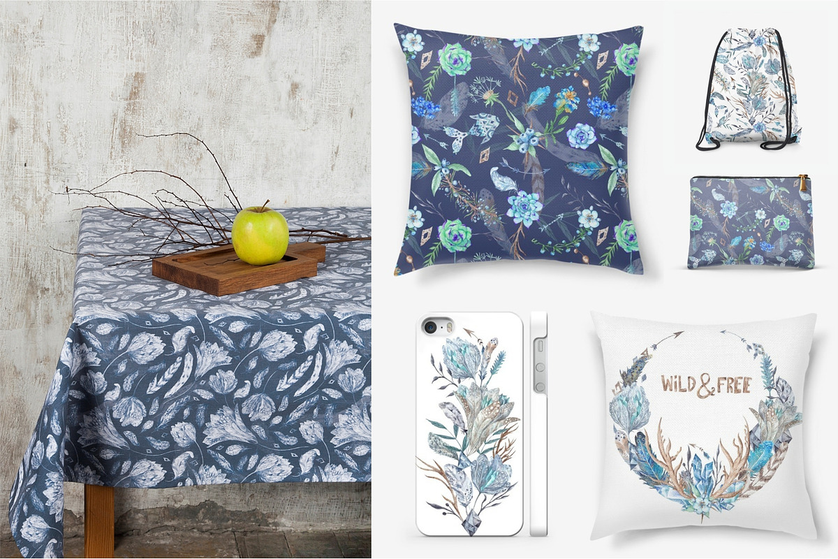 Boho Watercolor Bundle, a Background Graphic by kisikoida (Photo 12 of 15)