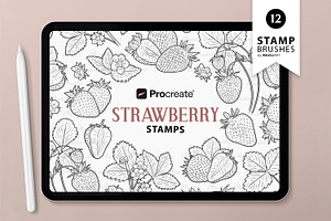Strawberry Procreate Brush Stamps