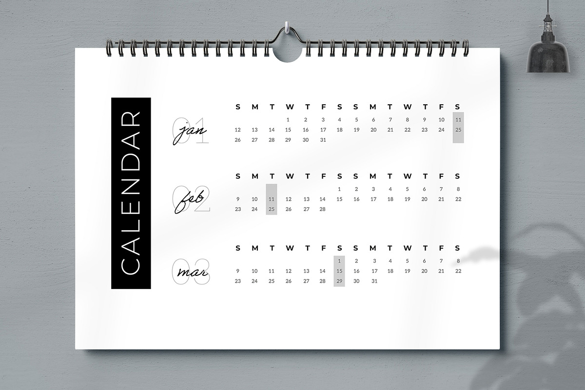 2025 Clean Minimalist Calendar, a Stationery Template by ContestDesign (Photo 1 of 2)