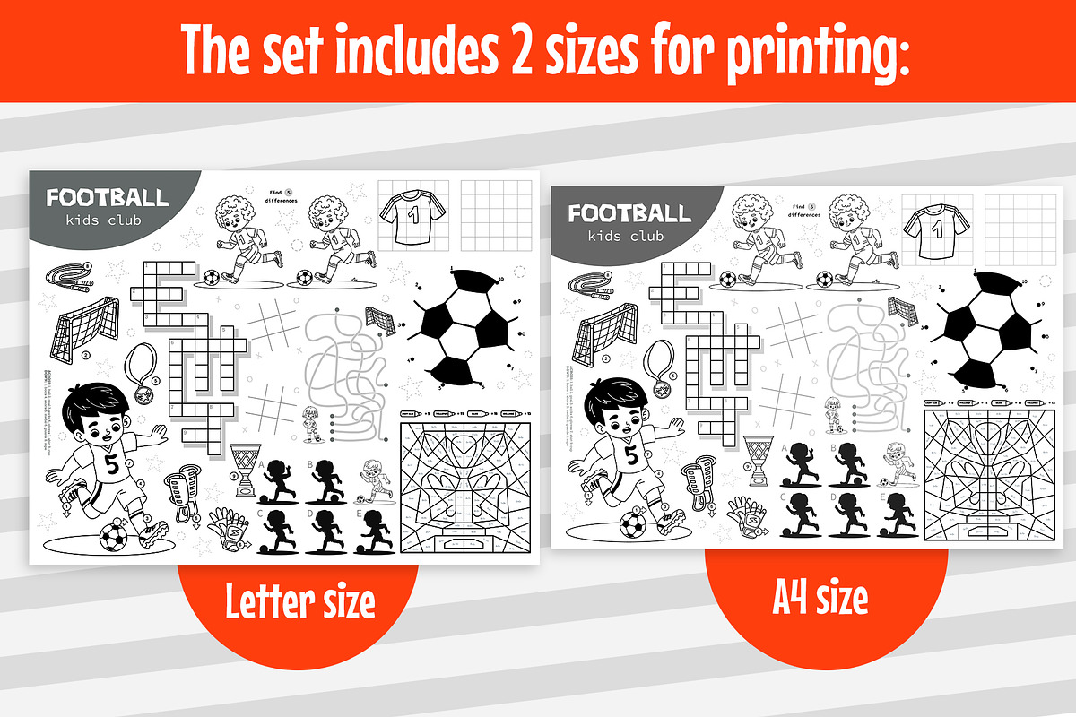 Football Colorless Playmats for Kids, an Education Illustration by Ksenya Savva (Photo 6 of 7)