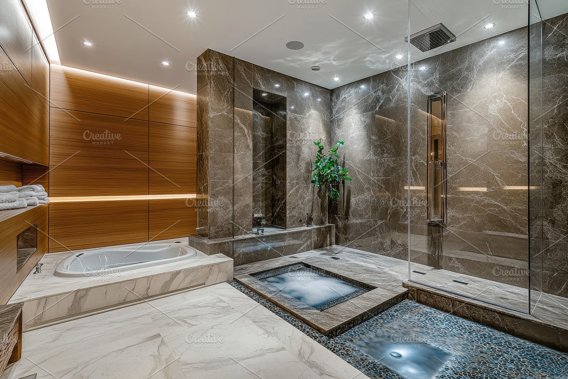 Luxury spa with steam shower, a Photo by Pavel_design