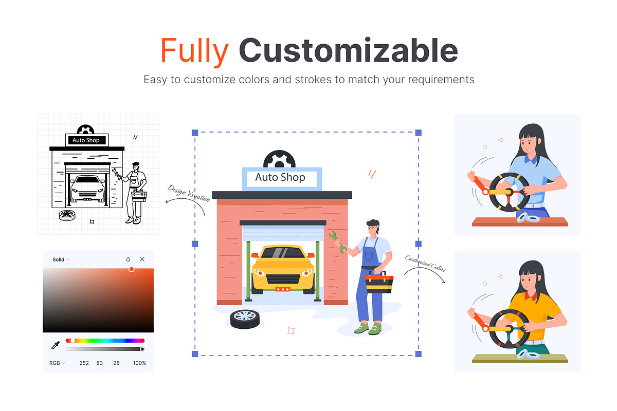 Car Service Illustrations, a Transportation Illustration by Vectors Market (Photo 3 of 9)