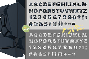 Cracked stone Alphabets