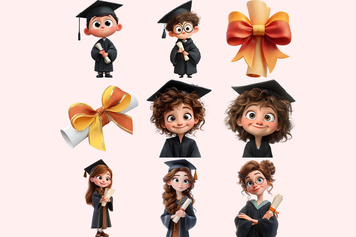 Graduation Clipart PNG Bundle, a Graphic by M9 Design (Photo 2 of 6)
