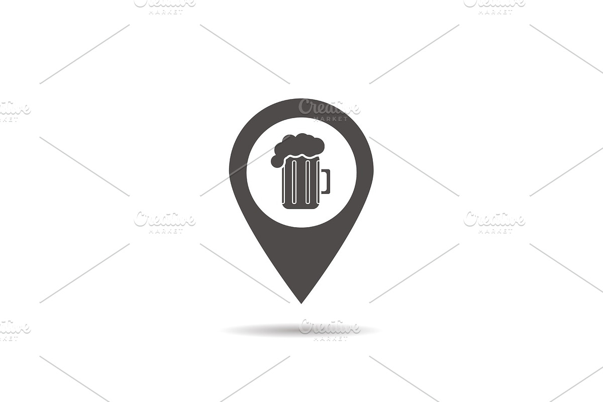 Pub location icon, a Food Illustration by IMG Visuals