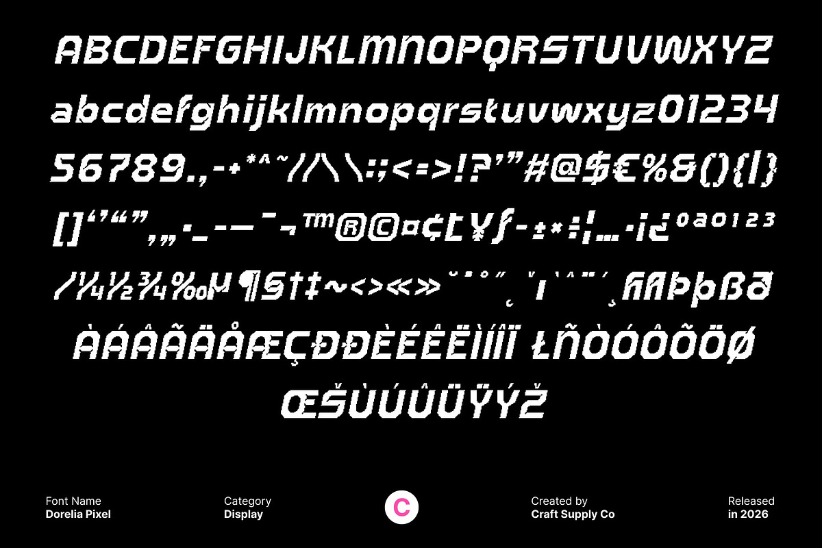 Dorelia Pixel, a Sans Serif Font by Craft Supply Co. (Photo 8 of 8)