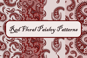 Red floral Paisley patterns