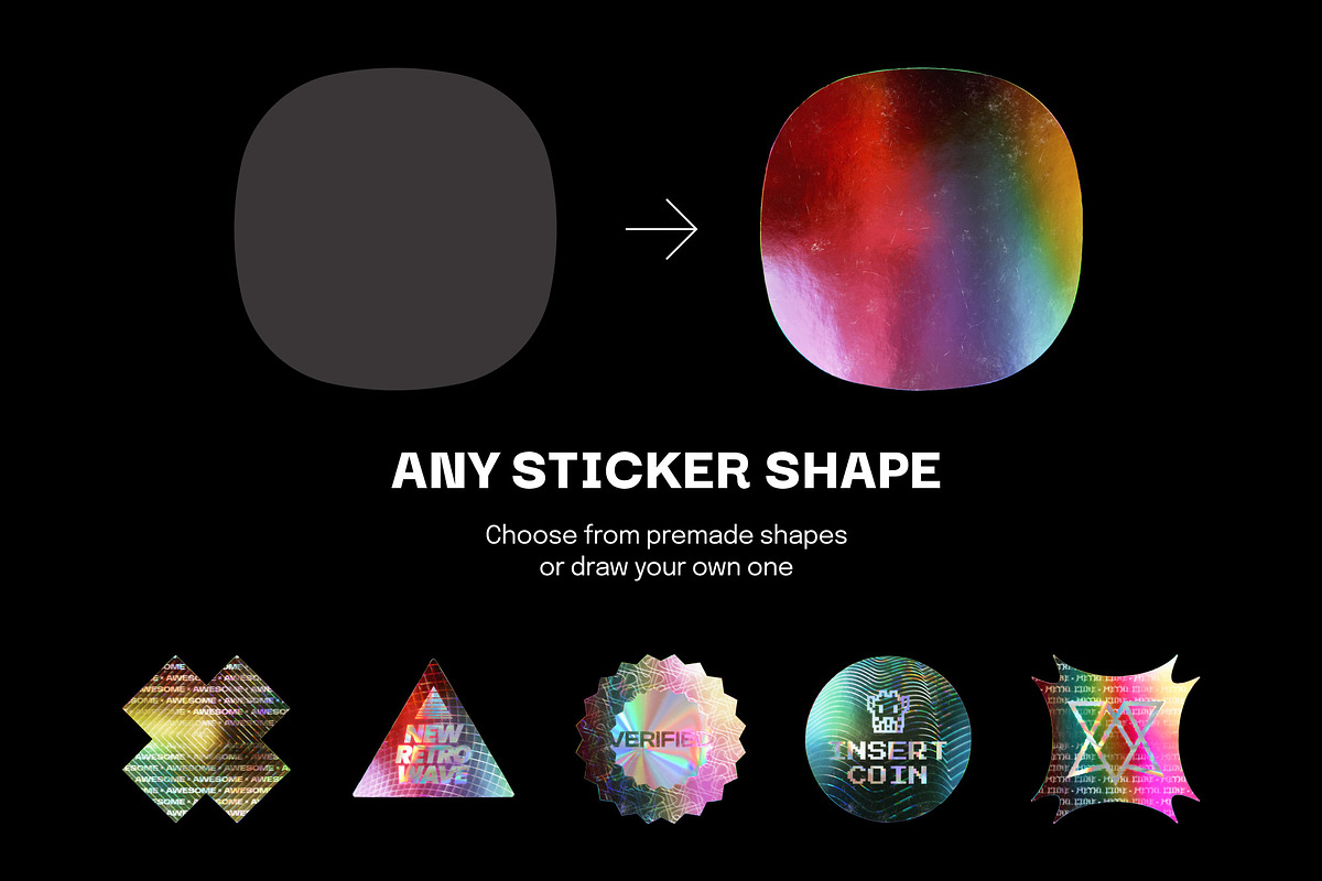 Holo Sticker Generator, a Product Mockup by BULBFISH (Photo 3 of 8)