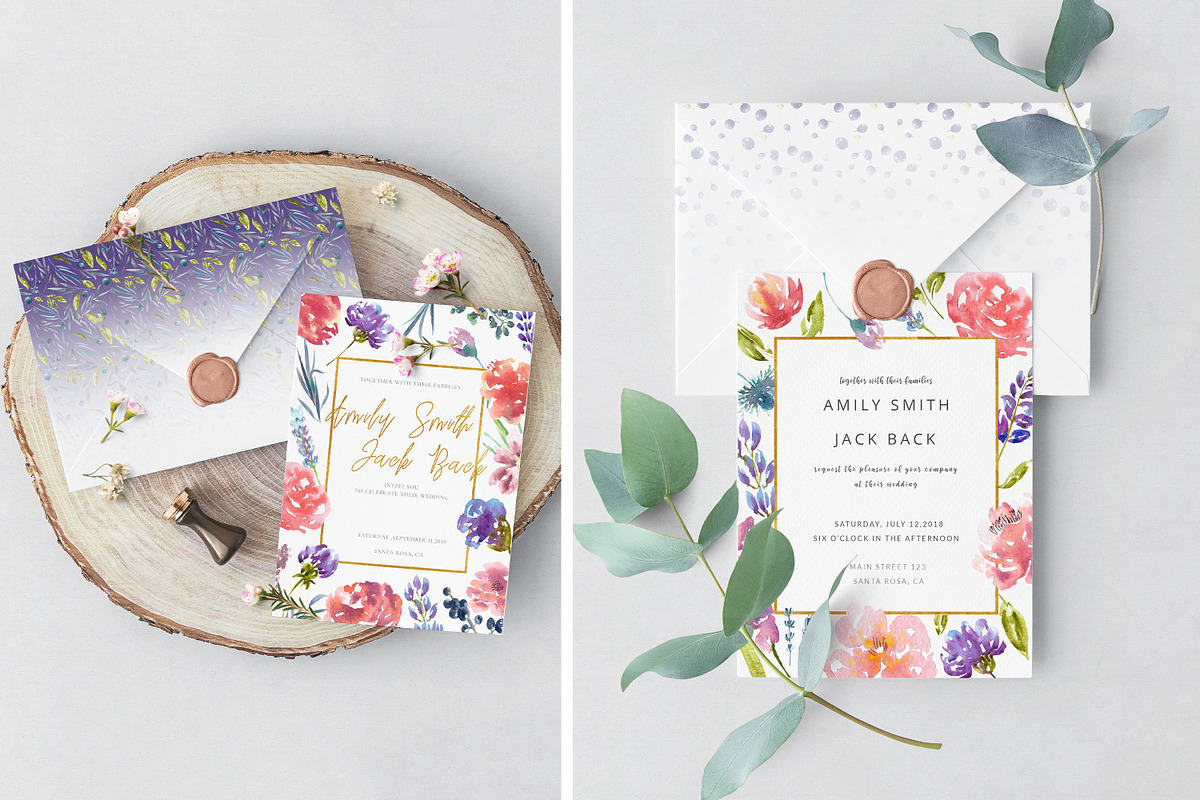 Rustic Watercolor Floral Set, an Illustration by Catherine Wheel (Photo 2 of 11)