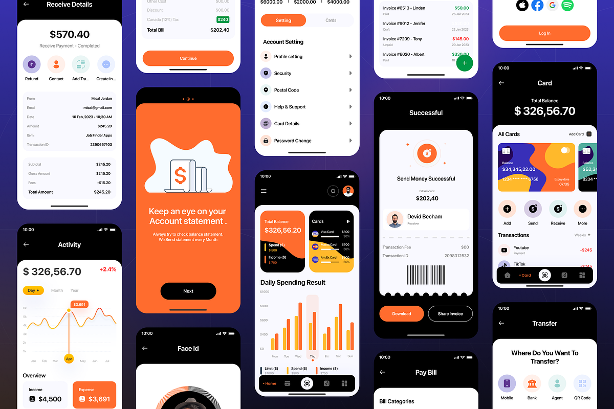 Filllo - Fintech App UI Kit, an UI Kit Template by floxui (Photo 4 of 8)