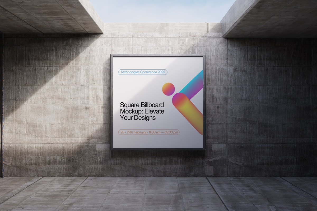Square Billboard Mockup, an Advertising Mockup by Momogi (Photo 5 of 5)