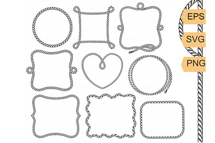 Rope Frame Bundle Rope Lasso SVG PNG, a Graphic by TanchaArt