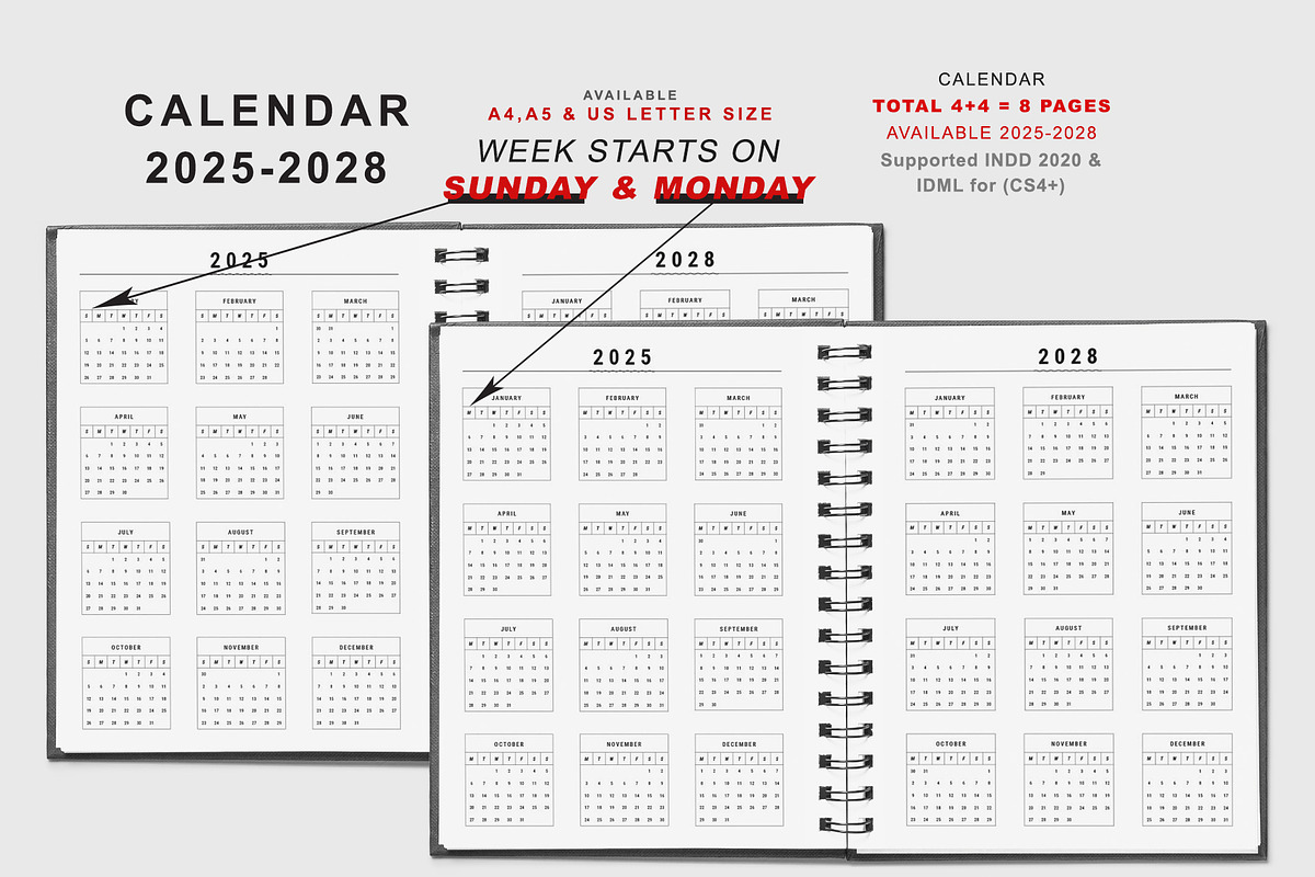 2025 Sunday & Monday Starts Planner, a Stationery Template by MNT-Creator (Photo 4 of 10)