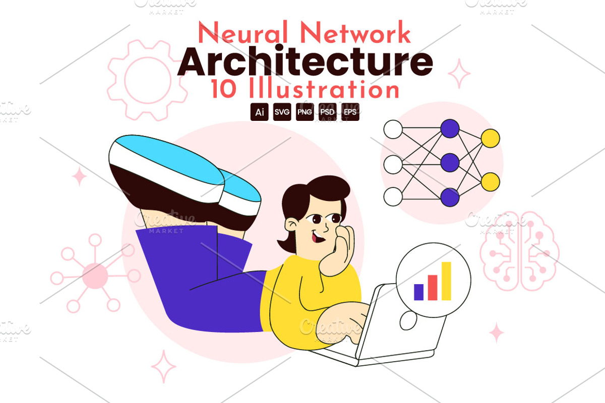10 Neural Network Architecture, a Technology Illustration by denayunebgt (Photo 1 of 4)