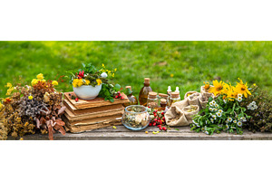 Medicinal herbs alternative medicine, a Food & Drink Photo by yanadjana
