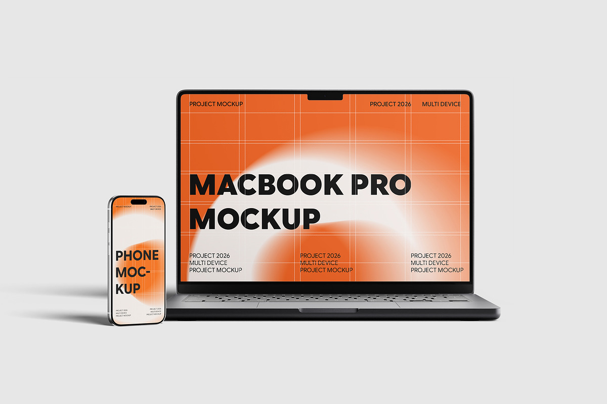 Laptop And Phone Mockup, a Wearable Device Mockup by scribrostudio (Photo 2 of 11)