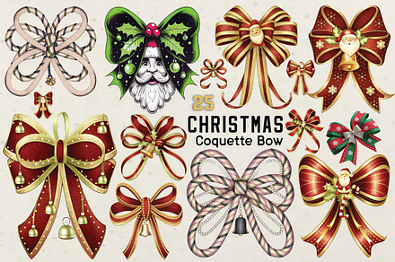 christmas Cute coquette-bow Png Bund