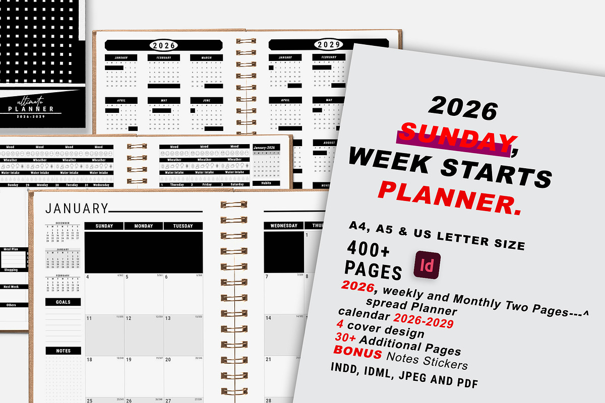 2026 Sunday Start Ultimate Planner, a Stationery Template by MNT-Creator (Photo 1 of 10)