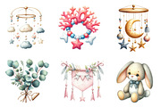Boho baby watercolor clipart, an Illustration by CreationArt (Thumbnail 3 of 6)