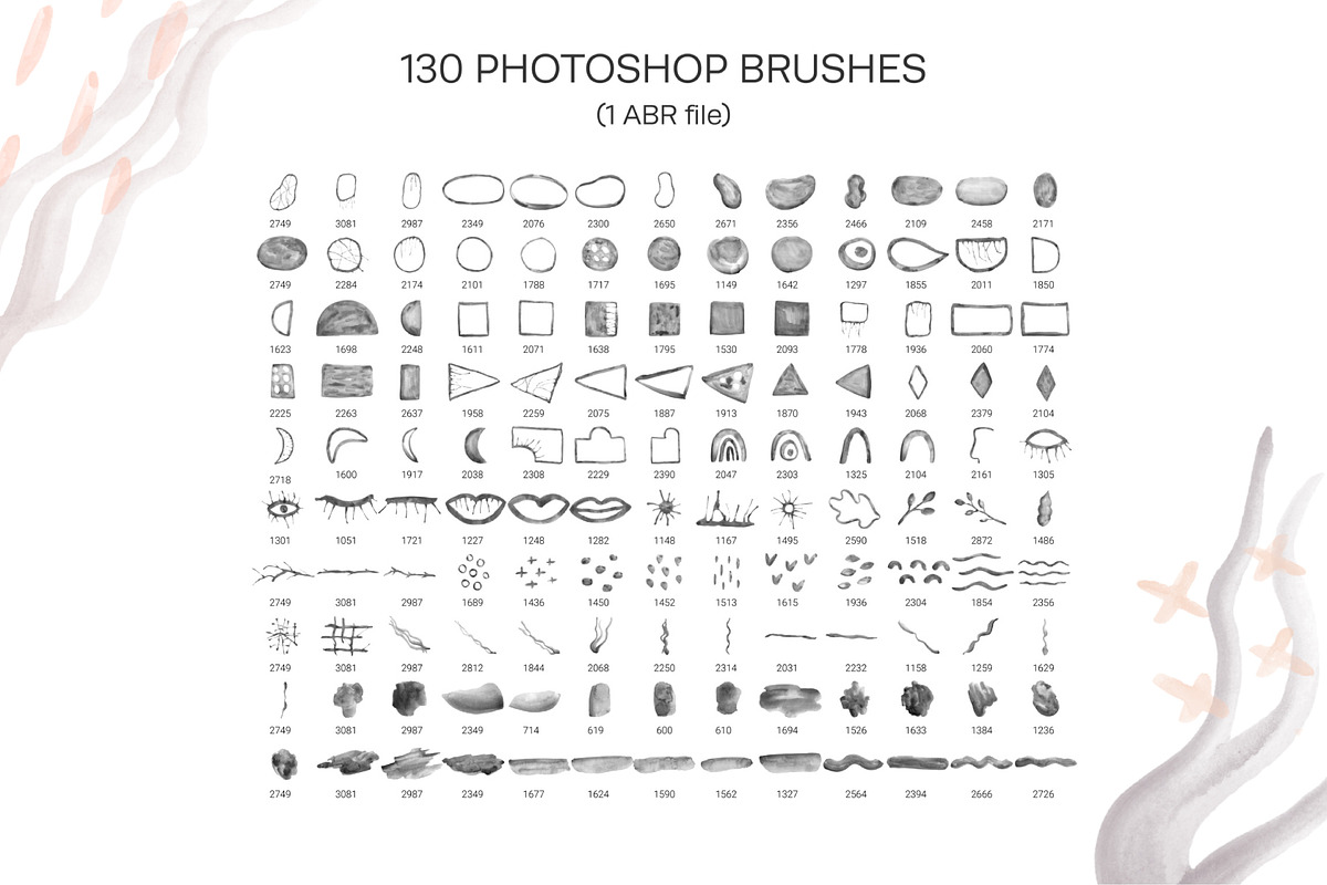 Watercolor Procreate Stamp Brushes, a Brush Add-On by NinaFedorova (Photo 3 of 9)