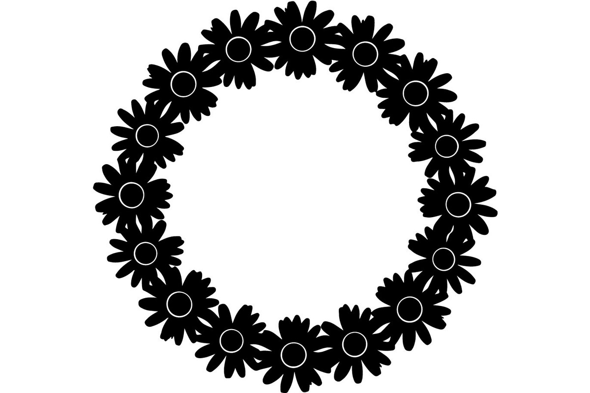 Floral HeartWreath Black Silhouet, a Person Illustration by Designer_Momina (Photo 15 of 20)